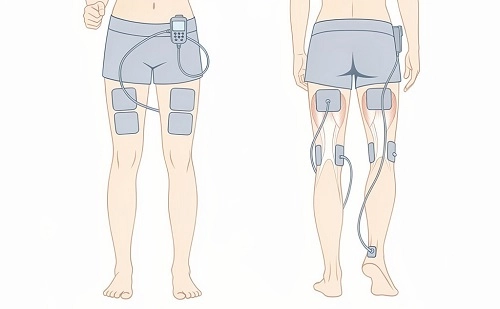 EMS pad placement for runners on calves and quads